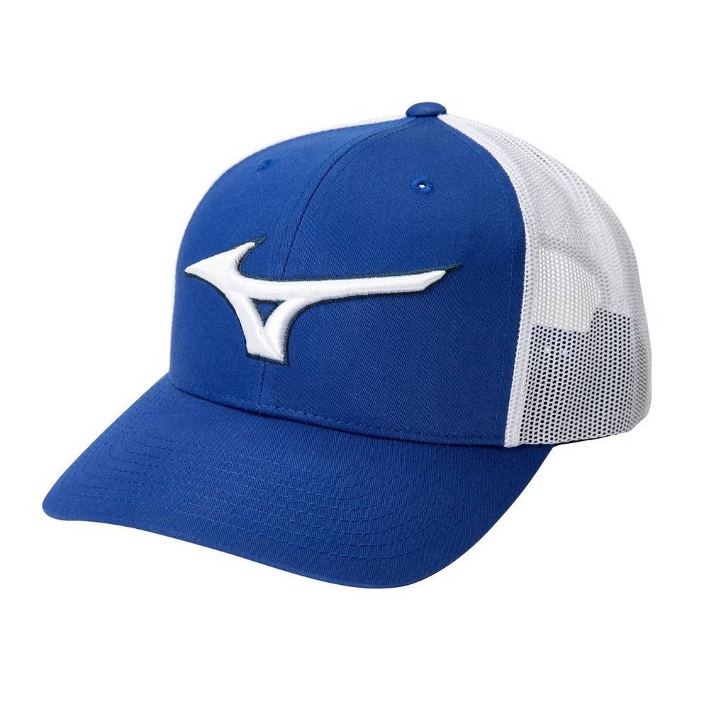 Cappello Mizuno Baseball Diamond Trucker Uomo - Blu Reale/Bianche - 75619-DINZ